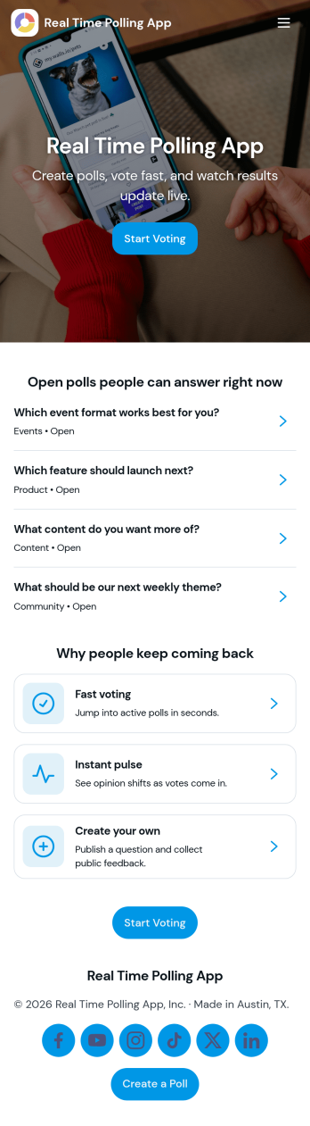 Real Time Polling App Template