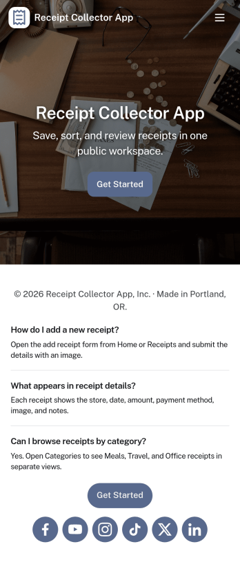 Receipt Collector App Template