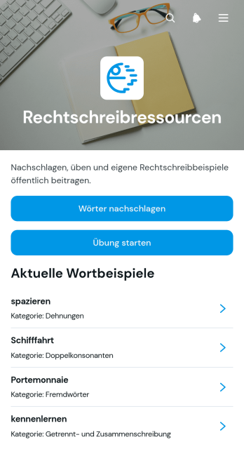 Rechtschreibressourcen-App