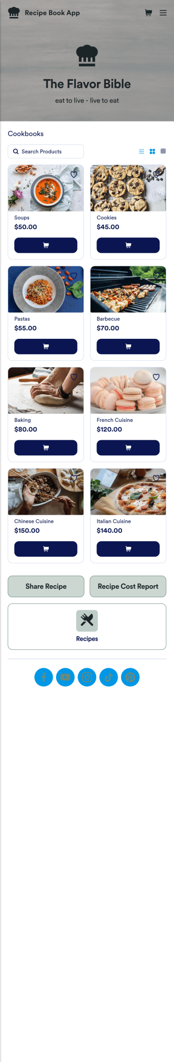 Custom Recipe Book App