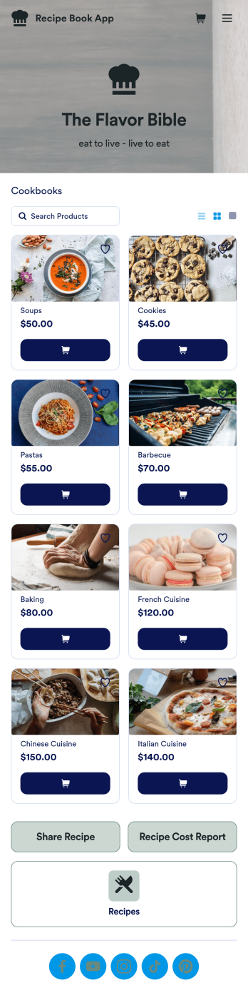 Custom Recipe Book App