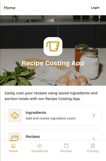 Recipe Costing App Template