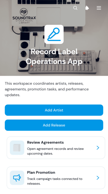 Record Label Operations App Template