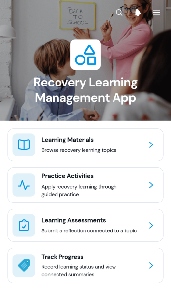 Recovery Learning Management App Template