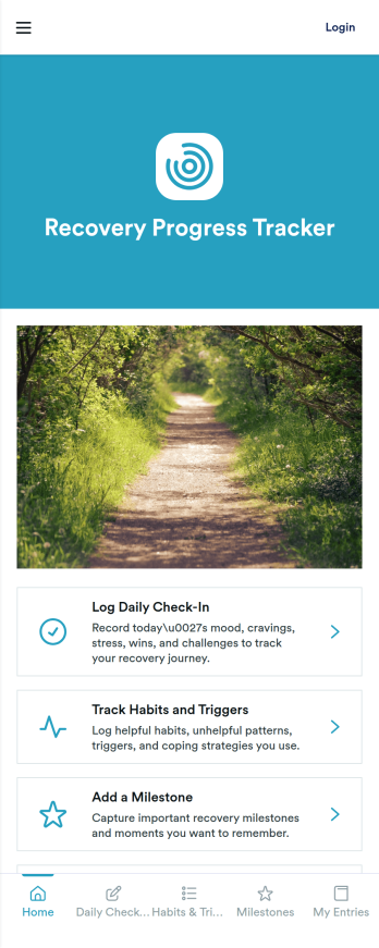 Recovery Progress Tracker App Template