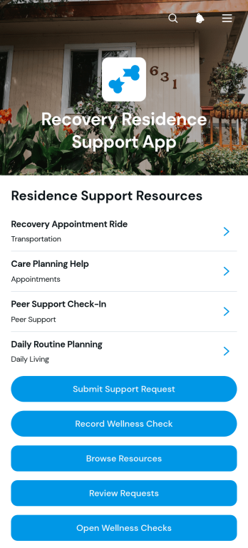 Recovery Residence Support App Template