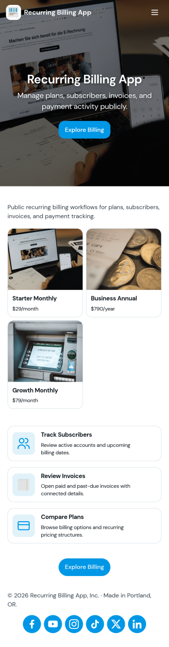 Recurring Billing App Template