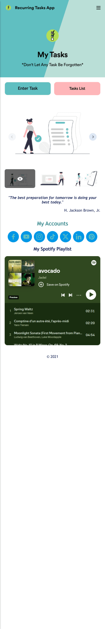 Recurring Tasks App Template