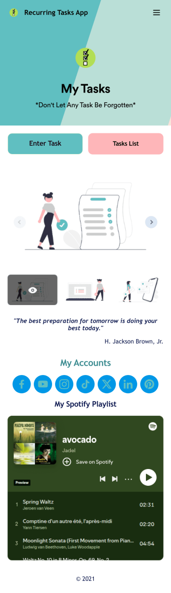 Recurring Tasks App Template