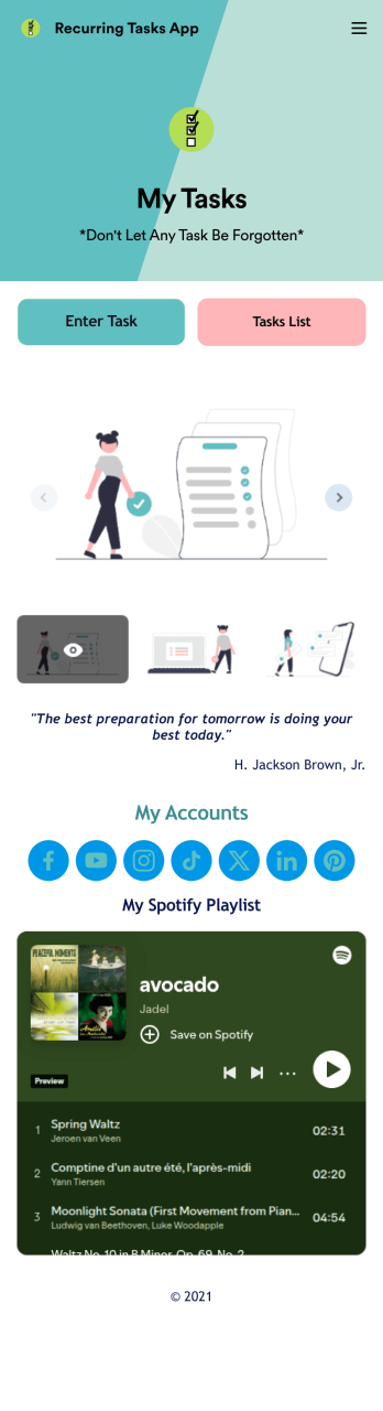 Recurring Tasks App Template