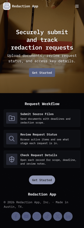 Redaction App Template