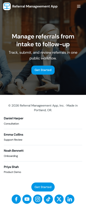 Referral Manageement App Template