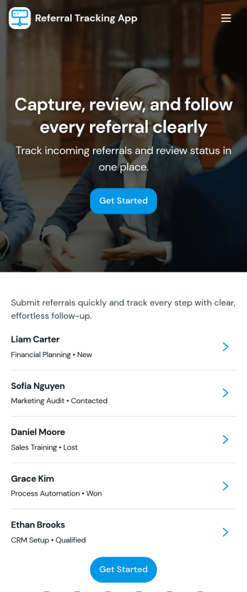 Referral Tracking App Template