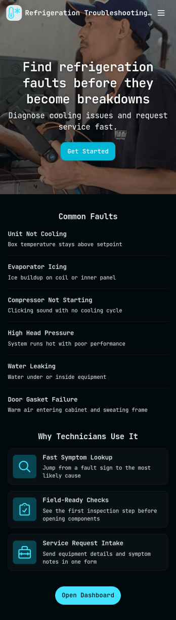 Refrigeration Troubleshooting App Template