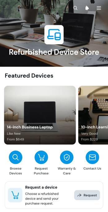 Refurbished Device Store App Template