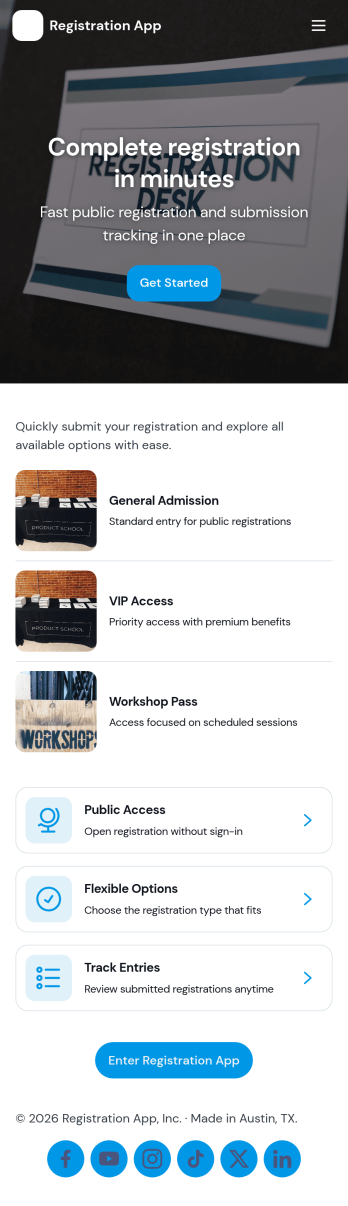Registration App Template