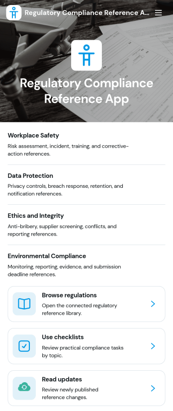 Regulatory Compliance Reference App Template