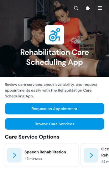 Rehabilitation Care Scheduling App Template