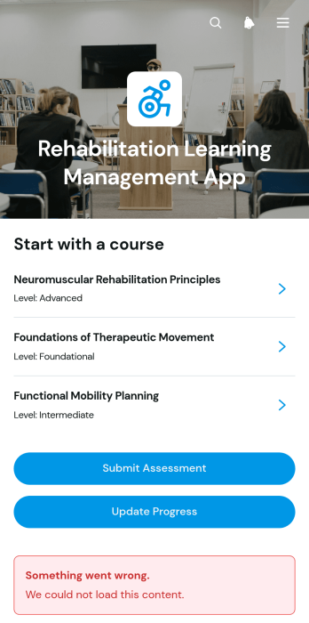 Rehabilitation Learning Management App Template