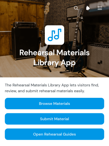 Rehearsal Materials Library App Template