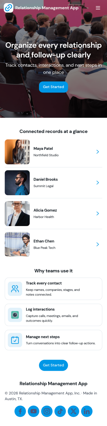 Relationship Management App Template