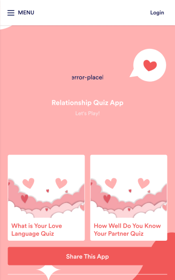 Relationship Quiz App Template