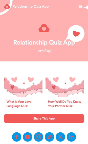 Relationship Quiz App Template