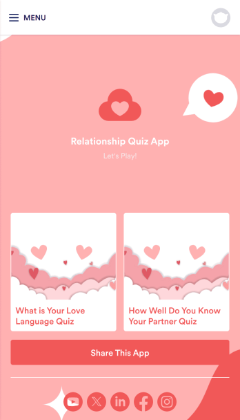 Relationship Quiz App Template