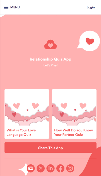 Relationship Quiz App Template