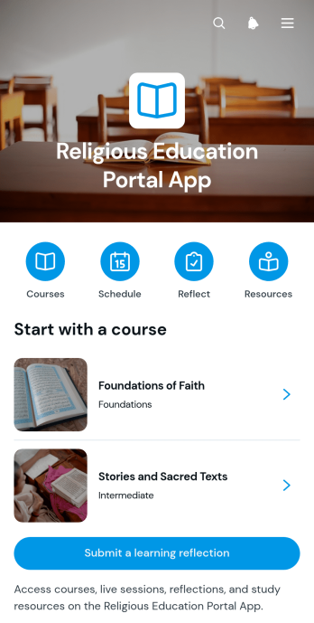 Religious Education Portal App Template