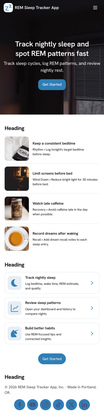 Rem Sleep Tracker App Template