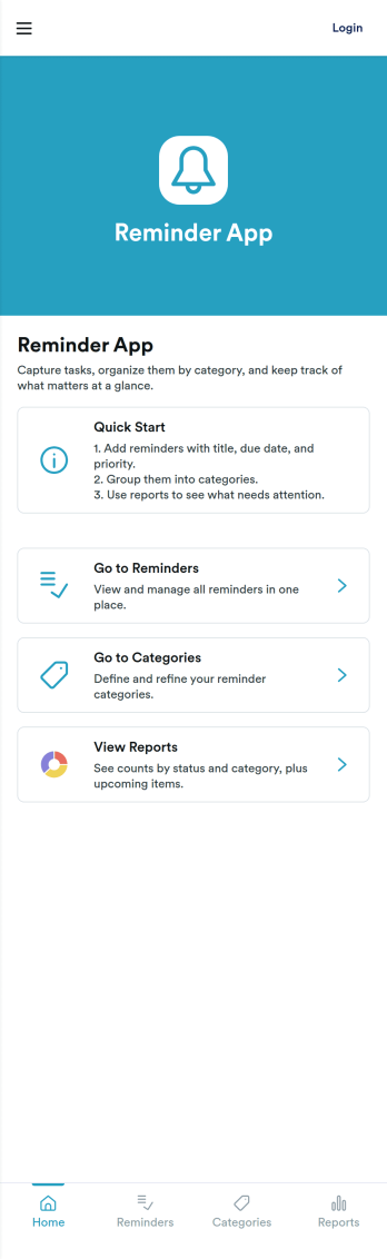 Reminder App Template