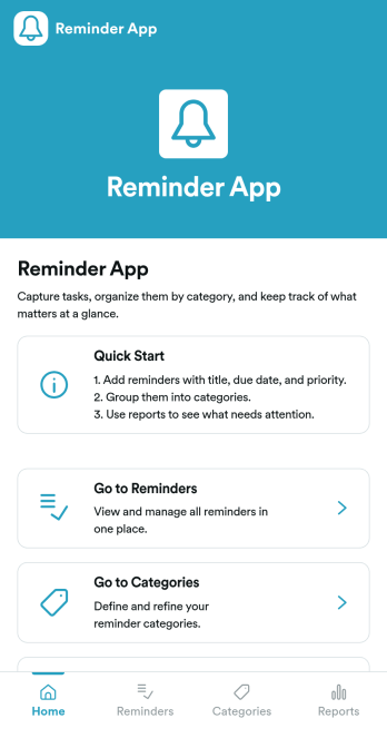 Reminder App Template