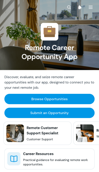 Remote Career Opportunity App Template
