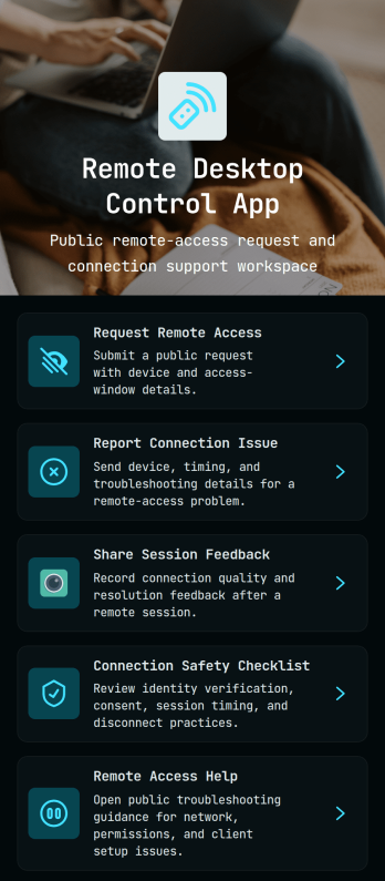 Remote Desktop Control App Template