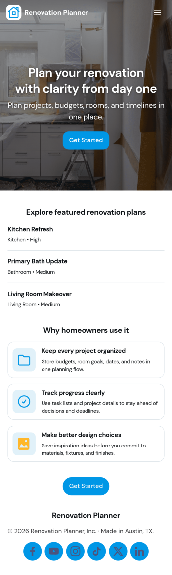 Renovation Planner App Template