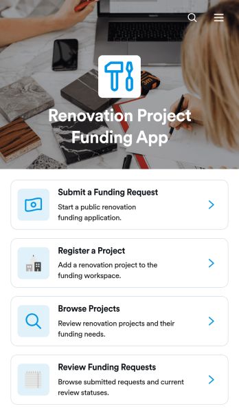 Renovation Project Funding App Template