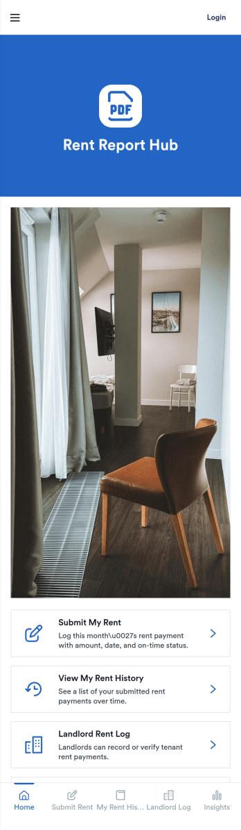 Rent Report Hub App Template