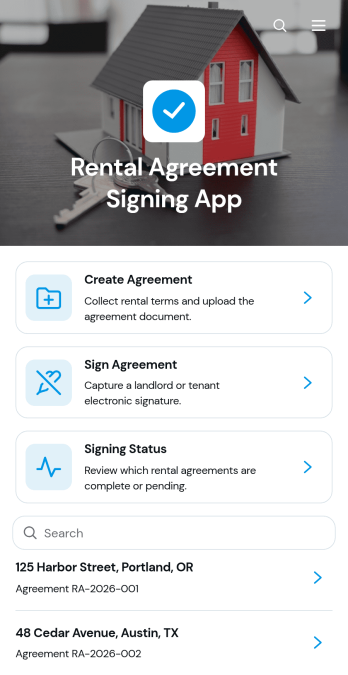 Rental Agreement Signing App Template