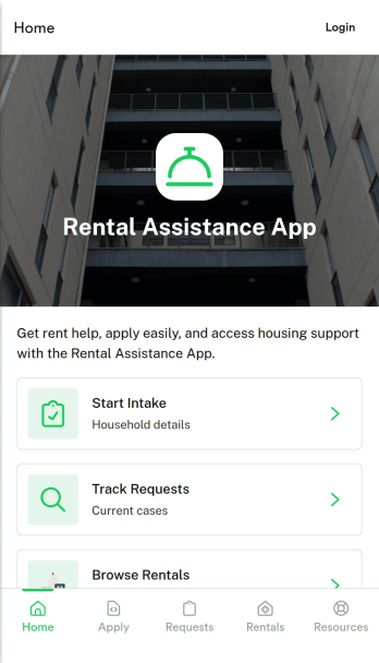 Rental Assistance App Template