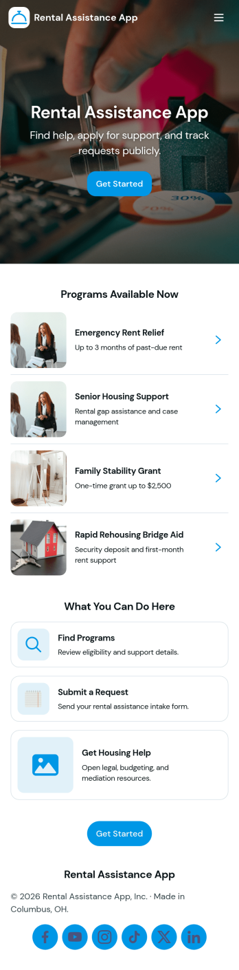 Rental Assistance App Template