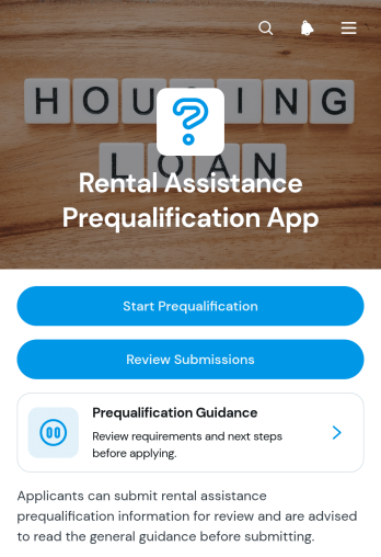 Rental Assistance Prequalification App Template