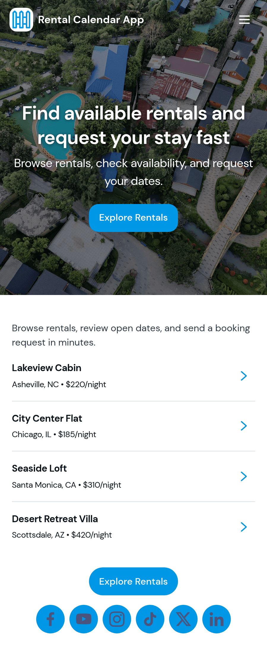 Rental Calendar App Template | Jotform