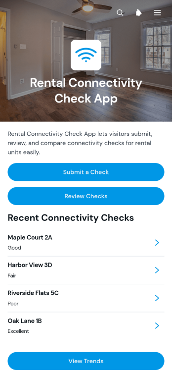 Rental Connectivity Check App Template