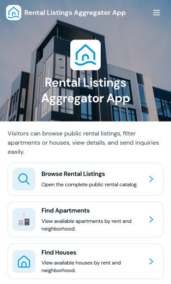 Rental Listings Aggregator App Template