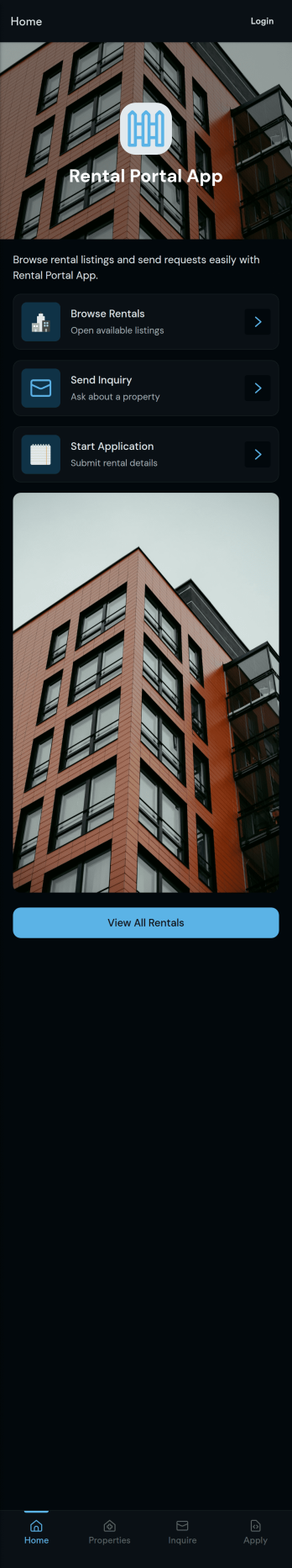 Rental Portal App Template