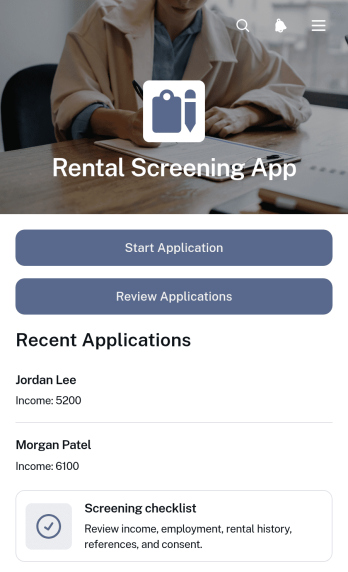 Rental Screening App Template