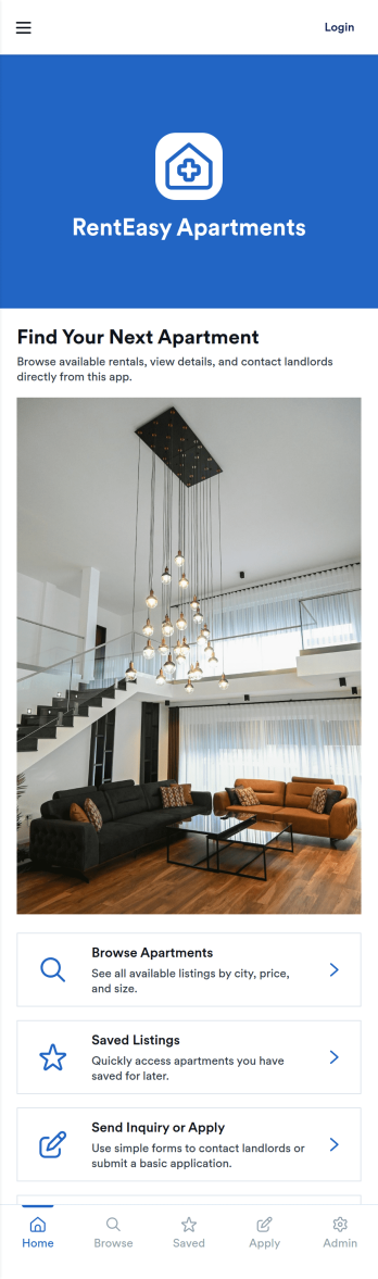 RentEasy Apartments Rental App Template