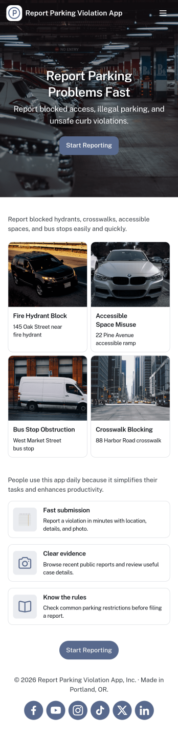 Report Parking Violation App Template