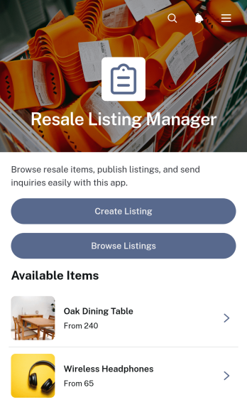 Resale Listing Manager App Template